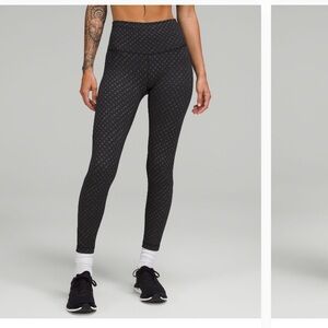 lululemon athletica Black Patterned Logo Graphic Leggings